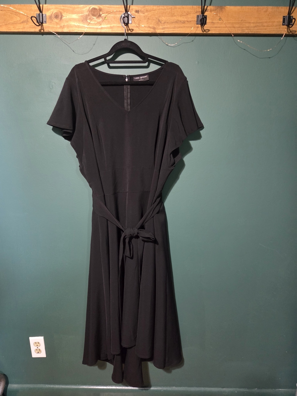 Lane Bryant Lena High Low Midi Dress - Black Sz 24